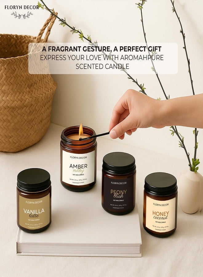 Floryn Decor Scented Soy Wax Candles Gift Set with Gift Box | 4 Premium Aromatherapy Candles with Natural Essential Oils | Long-Lasting 45-50 Hours Burn | Perfect for Gifting - Image 5